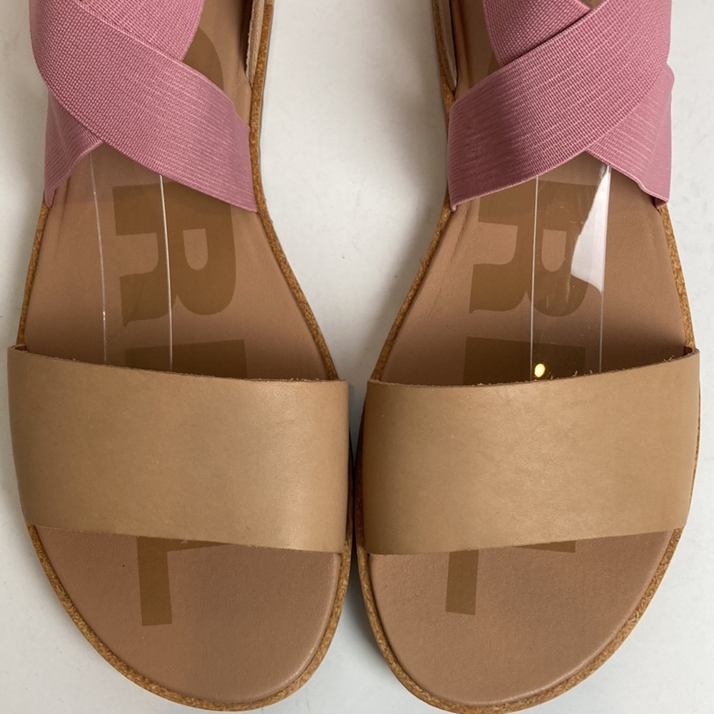 Sorel Pink and Tan Women’s Cross-Strap Sandals - Picture 10 of 16